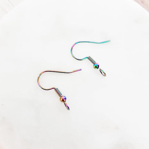 Rainbow Classic Forward-Facing Stainless Ear Wires, 20 Pieces, Earring Hook #48