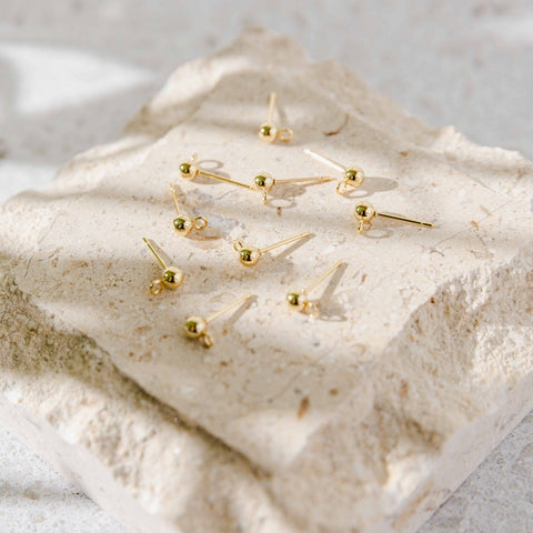Gold Regular Ball Stud Posts Stainless Steel (5mm), 10 Pieces, Stud #29