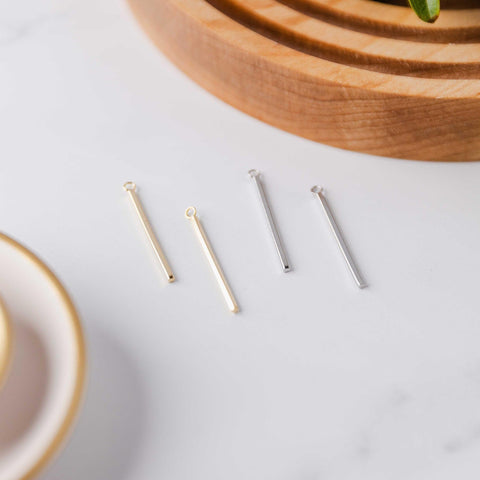 33mm Gold Stainless Steel Bar Pendant Connectors, 10 Pieces, Charm #65