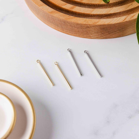 33mm Gold Stainless Steel Bar Pendant Connectors, 10 Pieces, Charm #65
