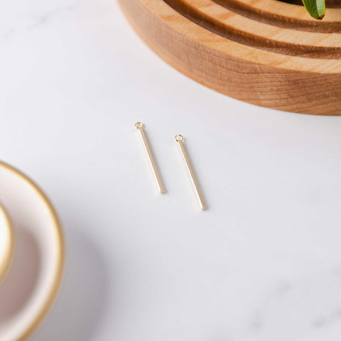 33mm Gold Stainless Steel Bar Pendant Connectors, 10 Pieces, Charm #65