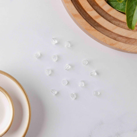 Bulk Bullet Style 6x5mm Clear Silicone Earring Backs, 200 Pieces, Back #1