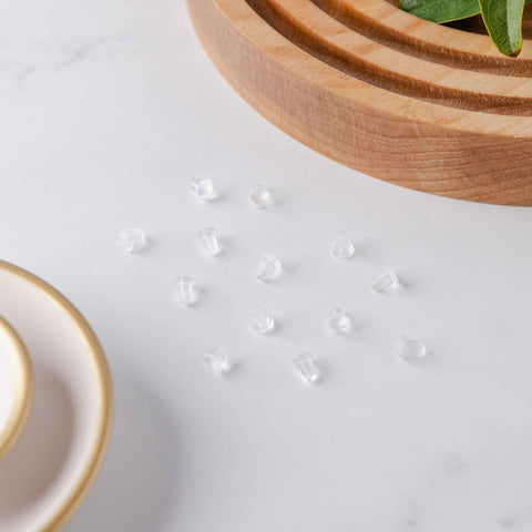 Bulk Bullet Style 6x5mm Clear Silicone Earring Backs, 200 Pieces, Back #1