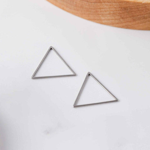 Silver Stainless Triangle Linking Rings (Smooth), 10 Pieces, Connector #24
