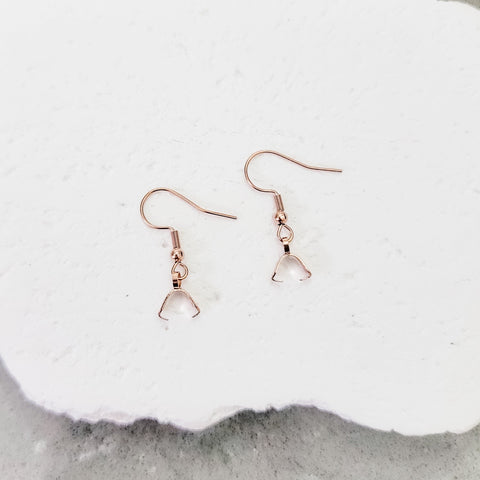 Rose Gold Pinch Bail Stainless Steel Ear Wires, 20 Pieces, Earring Hook #72