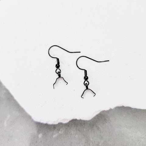 Black Pinch Bail Stainless Steel Ear Wires, 20 Pieces, Earring Hook #73