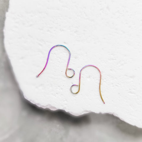 Rainbow Statement Large Loop Stainless Steel Ear Wires (6mm), 20 Pieces, Earring Hook #64