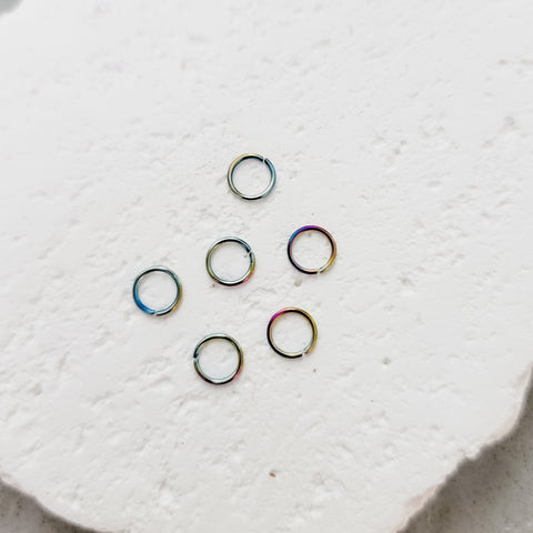 Rainbow 5mm Round Stainless Steel Jump Rings, 100 Pieces, Jump Ring #44