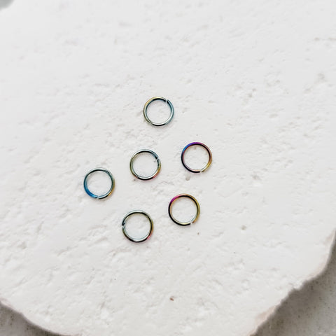 Rainbow 6mm Round Stainless Steel Jump Rings, 100 Pieces, Jump Ring #45