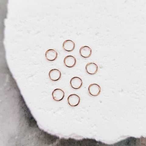 Soft Rose Gold 6mm Round Stainless Steel Jump Rings, 100 Pieces, Jump Ring #48