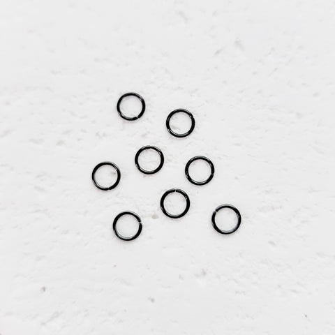 Black 7mm Round Stainless Steel Jump Rings, 100 Pieces, Jump Ring #41