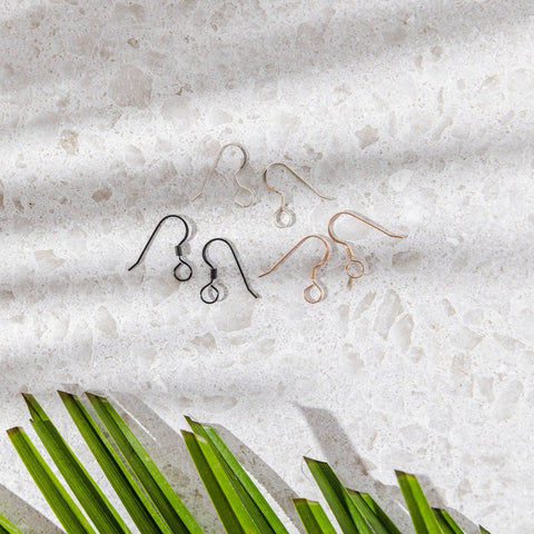 Large Loop Black Flat French 4.5mm Stainless Steel Ear Wires, 20 Piece, Earring Hook #68
