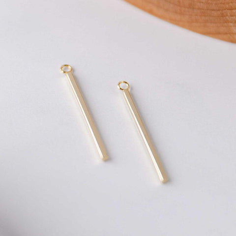 33mm Gold Stainless Steel Bar Pendant Connectors, 10 Pieces, Charm #65