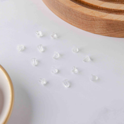 Bulk Bullet Style 6x5mm Clear Silicone Earring Backs, 200 Pieces, Back #1
