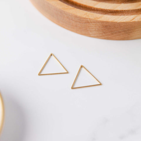 Gold Stainless Triangle Linking Rings (Smooth), 10 Pieces, Connector #25