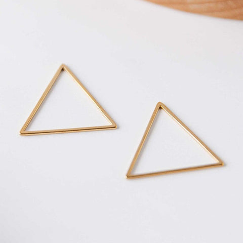 Gold Stainless Triangle Linking Rings (Smooth), 10 Pieces, Connector #25