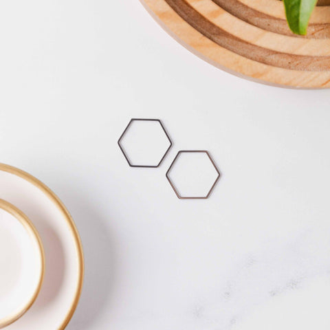 Silver Stainless Steel Hexagon Linking Rings (Smooth), 10 Pieces, Connector #27
