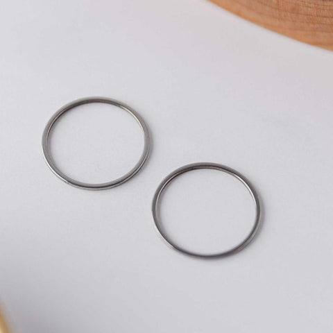 30mm Silver Stainless Steel Circle Linking Rings (Smooth), 10 Pieces, Connector #22