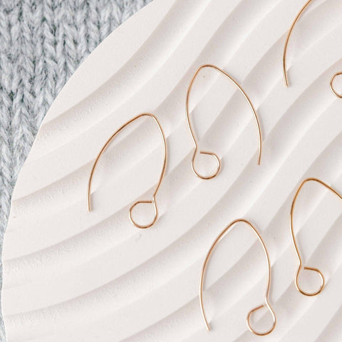 Rose Gold Large Loop V Ear Wires (5mm Surgical Stainless Steel Marquise Hooks), 20 Pieces, Earring Hook #59