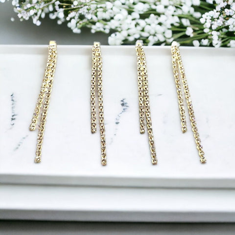 Gold Rhinestone Claw Chain Charms (DOUBLE Strand), 10 Pieces, Charm #77