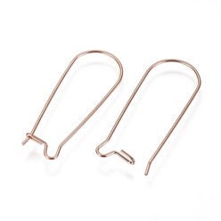 Rose Gold 33mm Kidney Ear Wires, 20 Pieces, Earring Hook #25