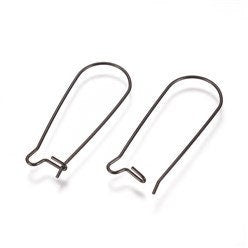 Black 33mm Kidney Ear Wires, 20 Pieces, Earring Hook #26