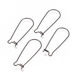 Black 33mm Kidney Ear Wires, 20 Pieces, Earring Hook #26