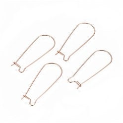 Rose Gold 33mm Kidney Ear Wires, 20 Pieces, Earring Hook #25