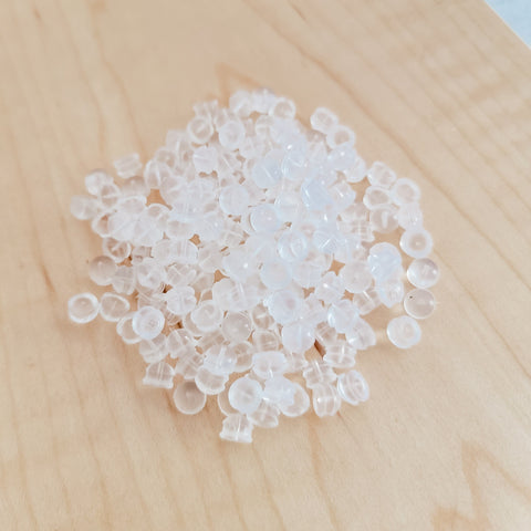 Bulk Rounded Style Clear Silicone Earring Backs, 200 Pieces