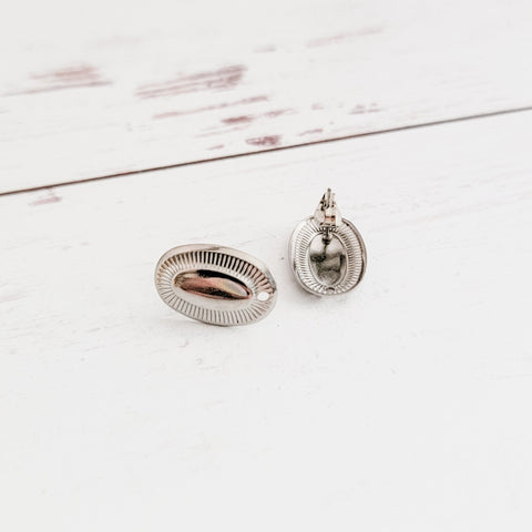 Silver Regency Oval Stud Connectors, 10 Pieces, Stud #100