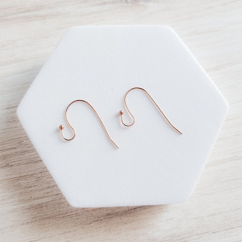 Ball Style Large Loop Soft Rose Gold Ear Wires Stainless Steel, 20 Pieces, Earring Hook #53
