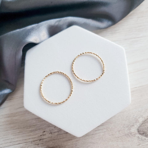 25mm Gold Hammered Stainless Steel Circle  Linking Rings (Sparkle Effect), 10 Pieces, Connector #29