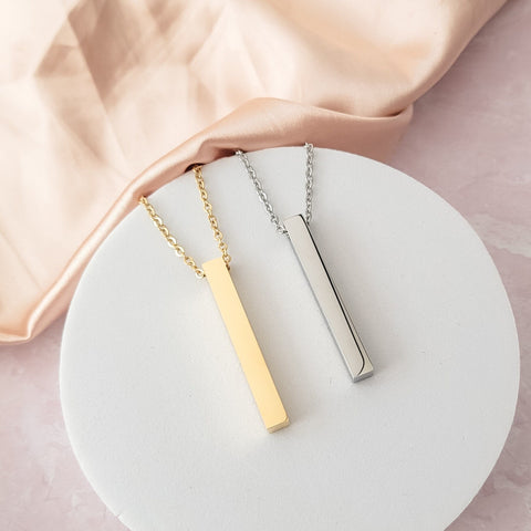Vertical Bar Necklace (Silver, 14k Gold, Rose Gold, Black, or Rainbow), 1 Total, Metal Blank #5