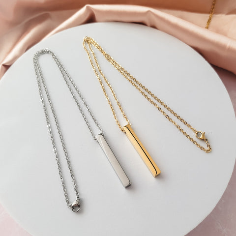 Vertical Bar Necklace (Silver, 14k Gold, Rose Gold, Black, or Rainbow), 1 Total, Metal Blank #5