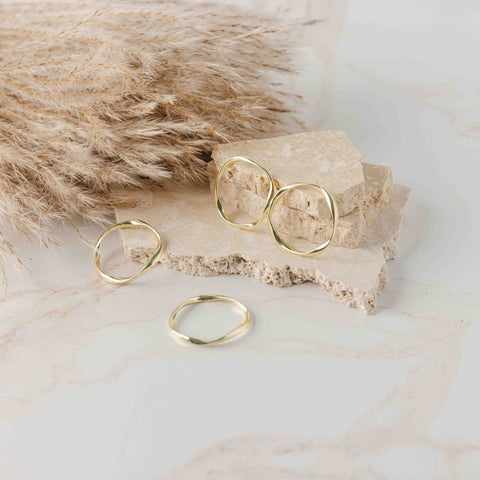 20mm Gold Circle Alloy Twisted Linking Rings, 10 Pieces, Connector #49