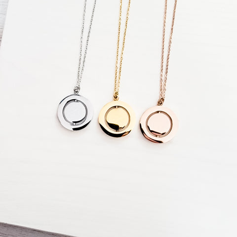 Rotating Circle Necklace (Silver, 14k Gold, or Rose Gold), 1 Total, Metal Blank #9