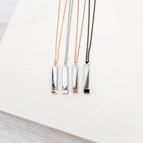 Hidden Message Bar Necklace (Gold/Silver, Silver/Silver, Rose Gold/Silver, or Black/Silver), 1 Total, Metal Blank #4