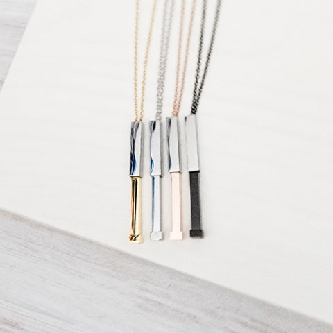 Hidden Message Bar Necklace (Gold/Silver, Silver/Silver, Rose Gold/Silver, or Black/Silver), 1 Total, Metal Blank #4