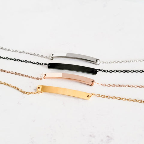 Horizontal Bar Cable Chain Bracelet (Silver, Gold, Rose Gold, or Black), 1 Total, Metal Blank #31