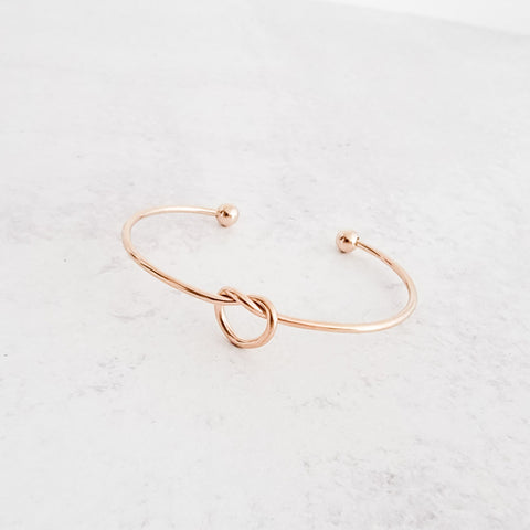 Knot Bangle Bracelet (Silver, Gold, or Rose Gold), 1 Total, Metal Blank #35