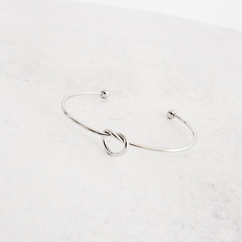 Knot Bangle Bracelet (Silver, Gold, or Rose Gold), 1 Total, Metal Blank #35