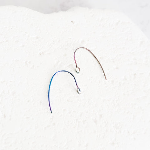 Rainbow Modern Forward-Facing Stainless Steel Ear Wires, 20 Pieces, Earring Hook #32