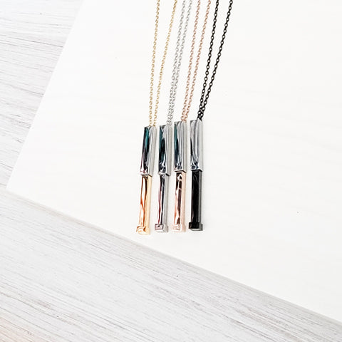 Hidden Message Bar Necklace (Gold/Silver, Silver/Silver, Rose Gold/Silver, or Black/Silver), 1 Total, Metal Blank #4