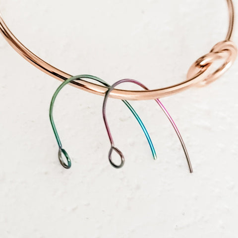 Rainbow Modern Forward-Facing Stainless Steel Ear Wires, 20 Pieces, Earring Hook #32