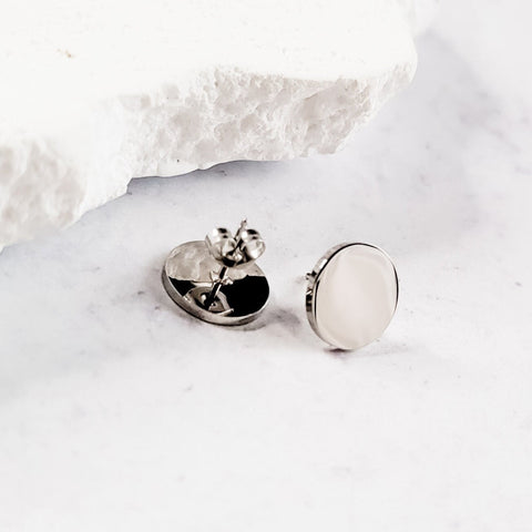 Circle Studs (Choose Silver, Gold, or Rose Gold), 1 Pair Total, Metal Blank #39