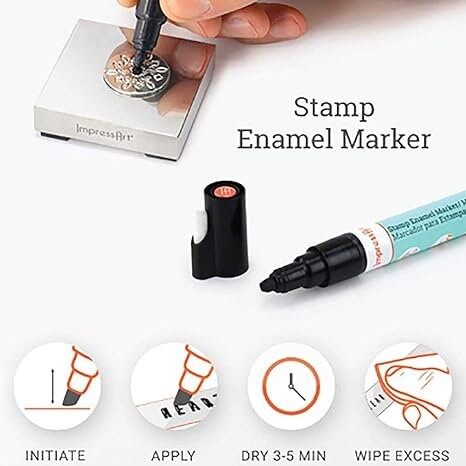 Black Metal Stamp Enamel Marker, Quantity 1, Tool #23
