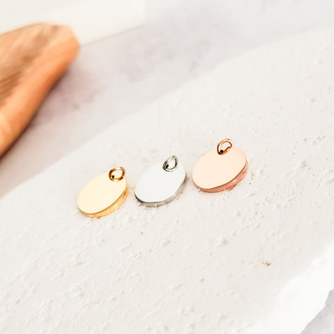 15mm Disc Necklace (Silver, Gold, or Rose Gold) and Optional Extra Discs, 1 Total, Metal Blank #44