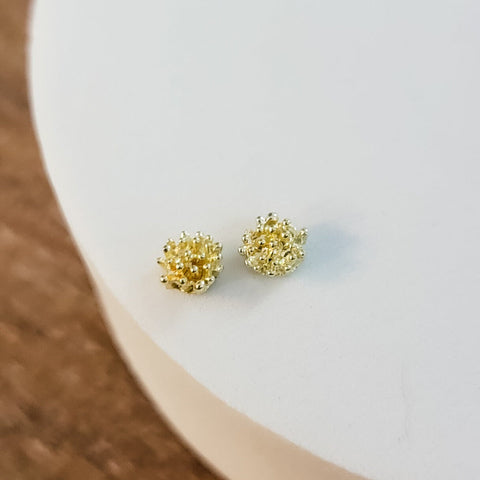 Petite Gold Brass Flower Center (6mm Stamen, No Hole), 10 Pieces, Charm #59