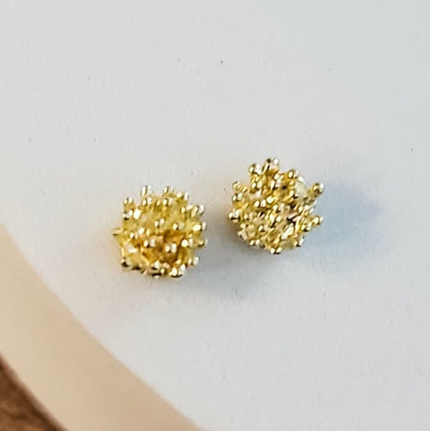 Petite Gold Brass Flower Center (6mm Stamen, No Hole), 10 Pieces, Charm #59