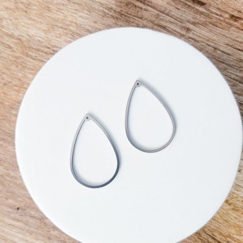 35mm Silver Stainless Steel Teardrop Linking Rings, 10 Pieces, Charm #63